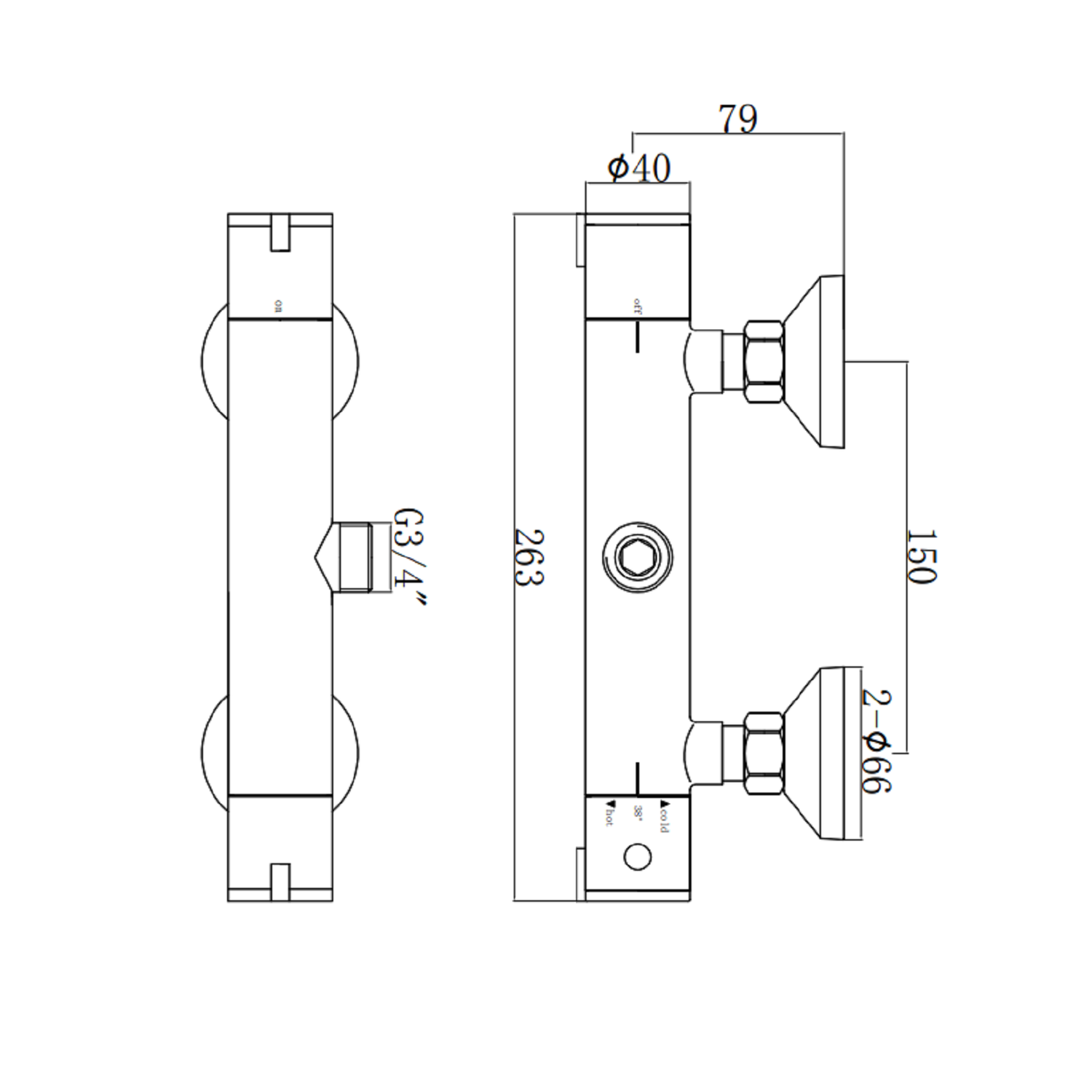 Square Chrome Shower Set with Thermostatic Valve Sima Better Bathrooms