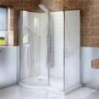 6mm 1400 x 900 Curved Left Hand Walk In Enclosure with Shower Tray