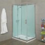Quatro Rectangular Shower Cabin with Aqua White Back Panels - 1200 x 800mm