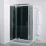 1200mm x 800mm Shower Cabin with Black Back Panels with SQUARE VALVE - Quatro 