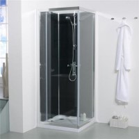 Quatro Square Shower Cabin with Black Back Panels - 800 x 800mm