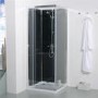 Quatro Square Shower Cabin with Black Back Panels - 800 x 800mm