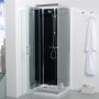 Quatro Square Shower Cabin with Black Back Panels - 800 x 800mm