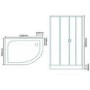 Offset Left Handed Shower Cabin with Aqua Back Panels - 1200 x 900mm