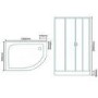 Offset Left Handed Shower Cabin with Aqua White Back Panels - 1200 x 900mm