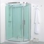 1200mm Offset Left Hand Quadrant Shower Cabin with Aqua White Back Panels with SQUARE  VALVE