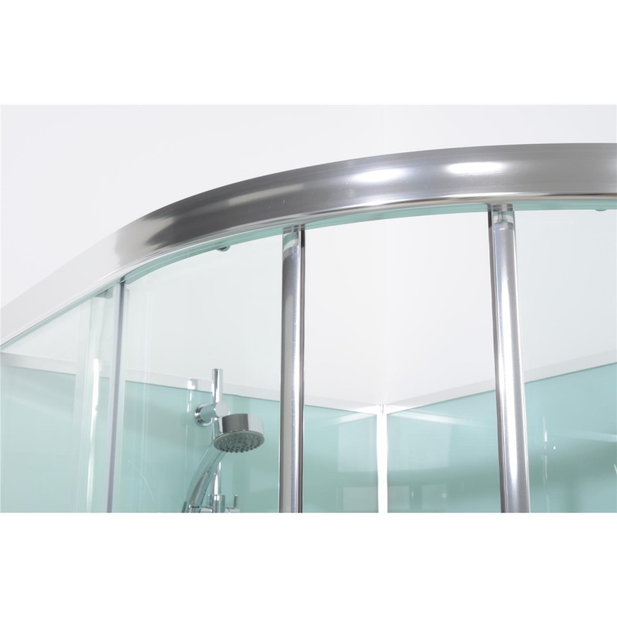 1200mm Offset Left Hand Quadrant Shower Cabin with Aqua White Back Panels with SQUARE  VALVE