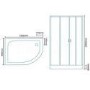 1200mm Offset Left Hand Quadrant Shower Cabin with Aqua White Back Panels with SQUARE  VALVE