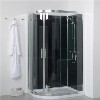 1200mm Offset Right Hand Quadrant Shower Cabin with Black Back Panels-Cabin Standard with No Valve