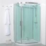 1200mm Offset Right Hand Quadrant Shower Cabin with Aqua White Back Panels - with SQUARE VALVE