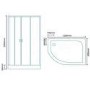 1200mm Offset Right Hand Quadrant Shower Cabin with Aqua White Back Panels - with SQUARE VALVE