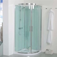 Quatro Quadrant Shower Cabin with Aqua White Back Panels - 900 x 900mm