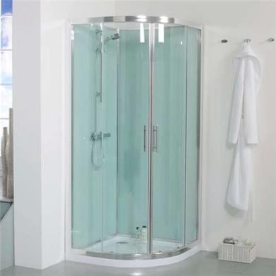 Quatro Quadrant Shower Cabin with Aqua White Back Panels - 900 x 900mm
