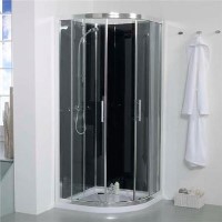Quadrant Shower Cabin with Black Back Panels - 900 x 900mm Quadrant Shower Cabin with Black Back Panels - 900 x 900mm