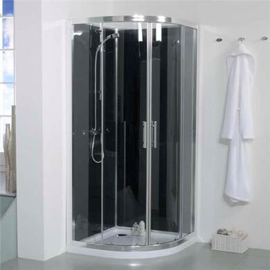 Quadrant Shower Cabin with Black Back Panels - 900 x 900mm