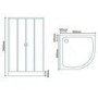 Quadrant Shower Cabin with Black Back Panels - 900 x 900mm