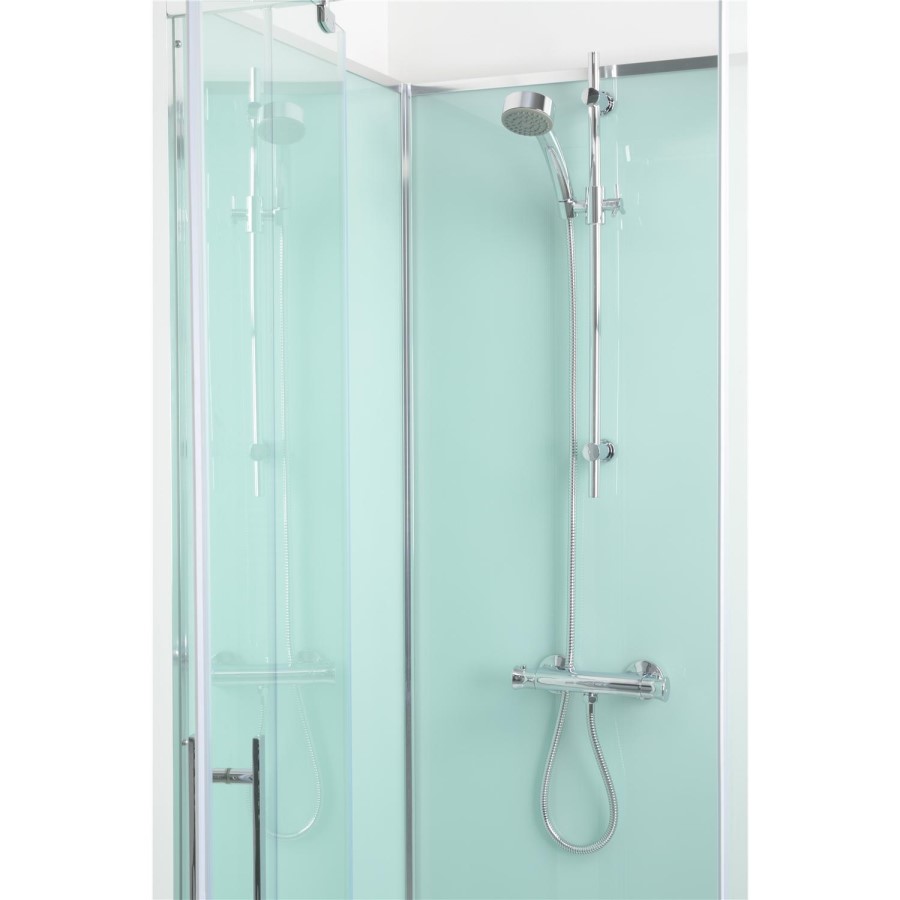 Quadrant Shower Cabin with Aqua White Back Panels - 900 x 900mm - Quatro Range