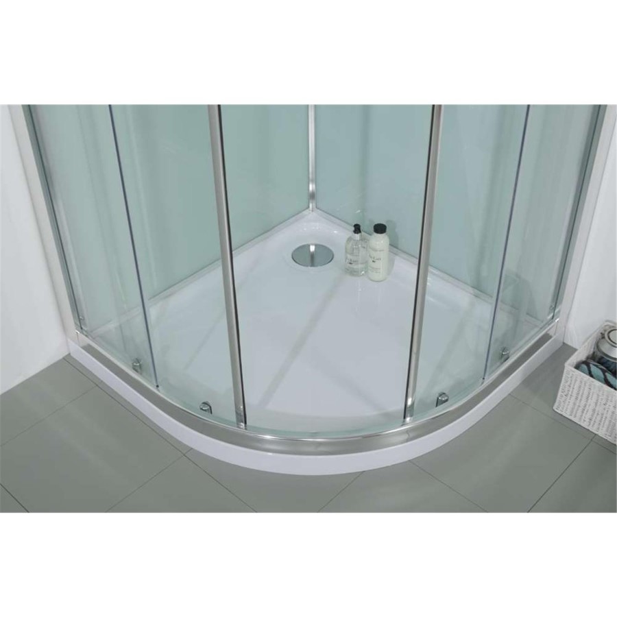 Quadrant Shower Cabin with Aqua White Back Panels - 900 x 900mm - Quatro Range