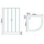 Quadrant Shower Cabin with Aqua White Back Panels - 900 x 900mm - Quatro Range
