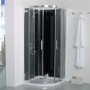 Quatro Quadrant Shower Cabin with Black Back Panels - 900 x 900mm