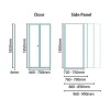 Bi Fold Door Enclosure 700mm x 700mm - 6mm Glass