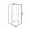 Offset Sliding Door Quadrant Enclosure 1200mm -  8mm Glass - Aquafloe Iris Range