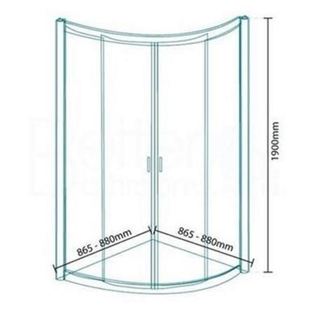 Quadrant Shower Enclosure 900 x 900mm - 8mm Glass - Aquafloe Iris Range