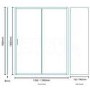 1400 x 800mm Sliding Door Shower Enclosure 8mm Glass - Aquafloe Iris