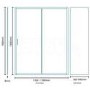 1400 x 900mm Sliding Door Shower Enclosure 8mm Glass - Aquafloe Iris