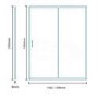 1600mm Sliding Shower Door 8mm Glass - Aquafloe Iris