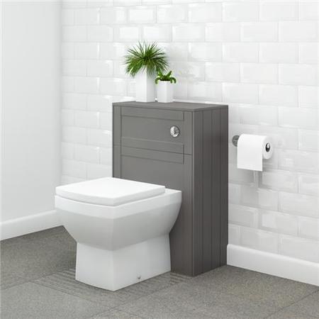 Grey WC Unit with concealed cistern and tabor back to wall pan