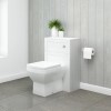 White Traditional WC Toilet Unit with Square Tabor Back to Wall Toilet and Concealed Cistern