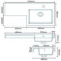 1200mm Floor Standing Right Hand Combination Unit - White 2 Door Storage - Tabor Range