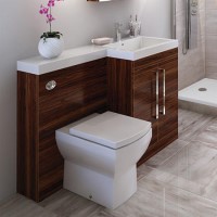 Toilet & Basin Combination Unit with Tabor Toilet - Walnut - Tabor Range