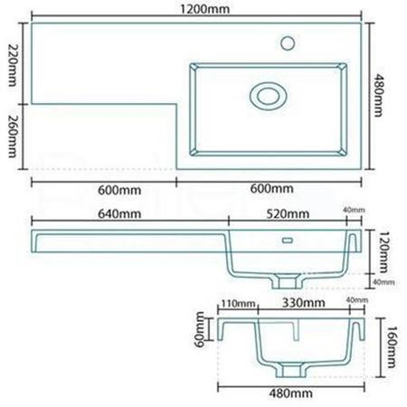 Toilet & Basin Combination Unit with Tabor Toilet - Walnut - Tabor Range