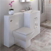 Tabor 120cm White RIGHT HAND Combination Unit with Tabor Back To Wall Pan