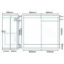Tabor 120cm White RIGHT HAND Combination Unit with Tabor Back To Wall Pan