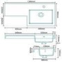 Tabor 120cm White RIGHT HAND Combination Unit with Tabor Back To Wall Pan