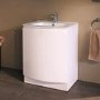 620mm Floor Standing Basin Vanity Unit - White Double Door - Voss