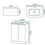 620mm Floor Standing Basin Vanity Unit - White Double Door - Voss