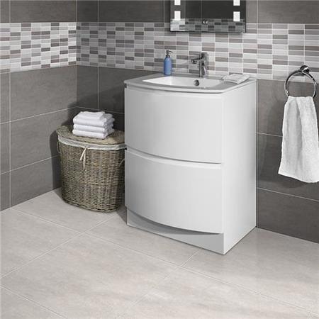 620mm Floorstanding Vanity Unit with Basin - 2 Drawer - Voss Range