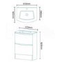 620mm Floorstanding Vanity Unit with Basin - 2 Drawer - Voss Range
