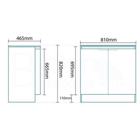 Voss 810mm Floor Mounted Vanity Basin Unit