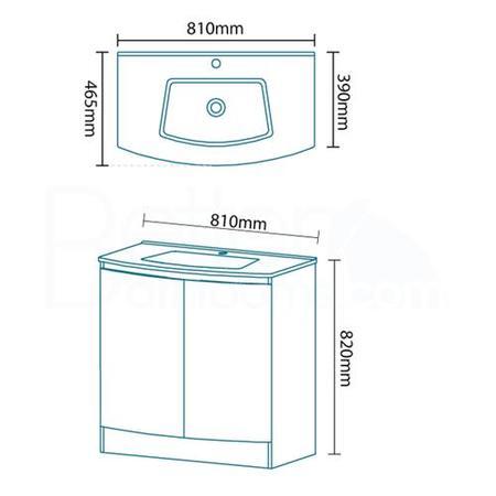 Voss 810mm Floor Mounted Vanity Basin Unit