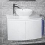810mm Wall Hung Vanity Unit with Oval Basin - 2 Door - White - Voss Range
