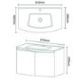 810mm Wall Hung Vanity Basin Unit - Double Door White -  Voss Range
