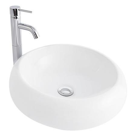 Izar White Ceramic Counter Top Basin & Zeta High Rise Basin Mixer