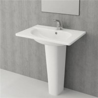 Trento White Ceramic Pedestal Basin
