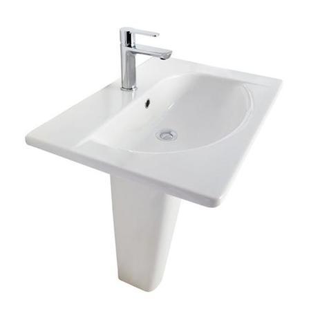 Trento White Ceramic Pedestal Basin