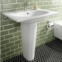Trento White Ceramic Pedestal Basin